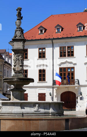 La Slovaquie, Bratislava, place principale, Roland Fontaine, Ambassade de France, Banque D'Images