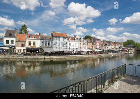 Amiens (nord de la France) : Quai quai Belu, aux côtés de la Somme, dans le quartier de Saint Leu Banque D'Images