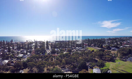 Drone avec des Australiens et des sports parc ovale, prise à Henley Beach, Australie du Sud. Banque D'Images