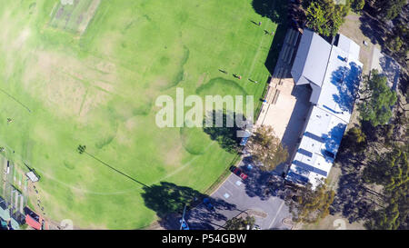 Drone avec des Australiens et des sports parc ovale, prise à Henley Beach, Australie du Sud. Banque D'Images