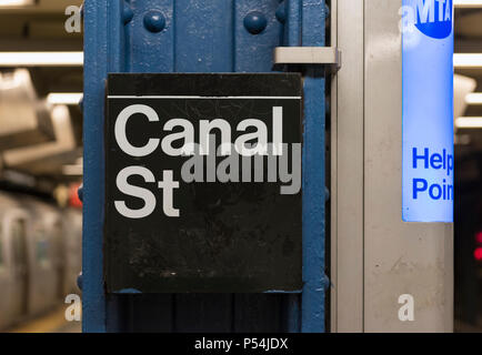 Signe métro Canal Street, New York City, USA Banque D'Images