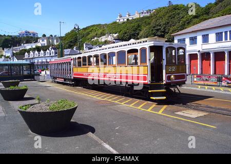 Manx Electric Railway No 22 au château de Derby, Douglas, île de Man Banque D'Images