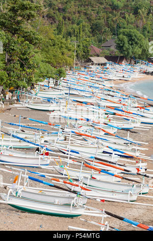 Bateaux Bangka, Amed, Bali, Indonésie Banque D'Images