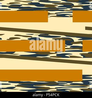 Camouflage background seamless vector illustration. Style de vêtements militaires classiques. Camo répéter la texture shirt print kaki orange jaune d'oliv. Illustration de Vecteur