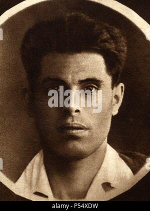 Buenaventura Durruti Dumange (1896-1936). Dirigente anarquista en 1934. Banque D'Images