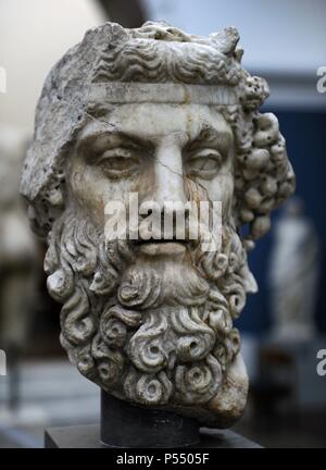 La mythologie grecque. Dionysos. Dieu du vin. Statue romaine. 2ème ANNONCE de siècle. En. Ny Carlsberg Glyptotek. Copenhague, Danemark. Banque D'Images