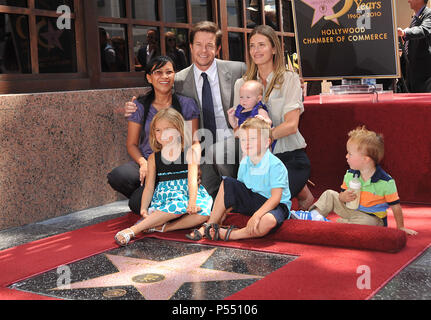 Mark Wahlberg, Rhea Durham and children Ella, Grace, Michael and Brendan is  honored on The Hollywood Walk of Fame with the Stock Photo - Alamy