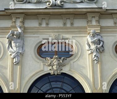 Belvedere. Belvédère supérieur. 1717-1723. Construit par Johann Lukas von Hildebrandt (1668-1745). Façade. Vienne. L'Autriche. Banque D'Images