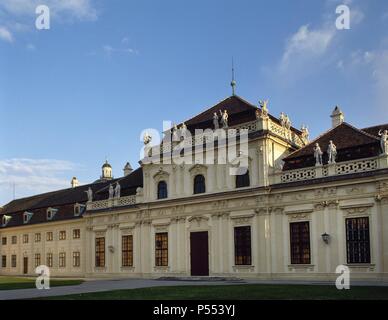 Belvedere. Belvédère inférieur. 1714-1716. Construit par Johann Lukas von Hildebrandt (1668-1745). Vienne. L'Autriche. Banque D'Images