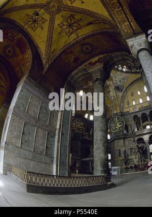 La Turquie. Istanbul. La basilique Sainte-Sophie. L'intérieur. Banque D'Images