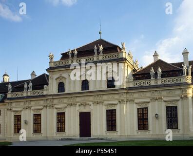 Belvedere. Belvédère inférieur. 1714-1716. Construit par Johann Lukas von Hildebrandt (1668-1745). Vienne. L'Autriche. Banque D'Images