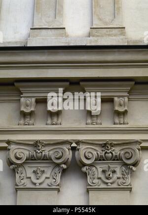 Belvedere. Belvédère inférieur. 1714-1716. Construit par Johann Lukas von Hildebrandt (1668-1745). Détail de la façade. Vienne. L'Autriche. Banque D'Images