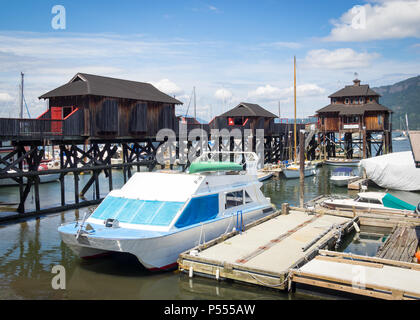 Une vue de la Cowichan Bay Maritime Centre et le Cowichan Wooden Boat Society à Cowichan Bay, île de Vancouver, Colombie-Britannique, Canada. Banque D'Images