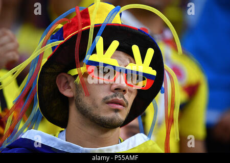 Kazan, Russie. 24 Juin, 2018. homme Ventilateur fan de football colombien, homme, homme. Pologne (PO) -Kolumbia (COL) 0-3, premier tour, Groupe C, Match 31 sur le 24.06.2018 à Kazan, Kazan Arena. Coupe du Monde de Football 2018 en Russie à partir de la 14.06. - 15.07.2018. Utilisation dans le monde entier | Credit : dpa/Alamy Live News Banque D'Images