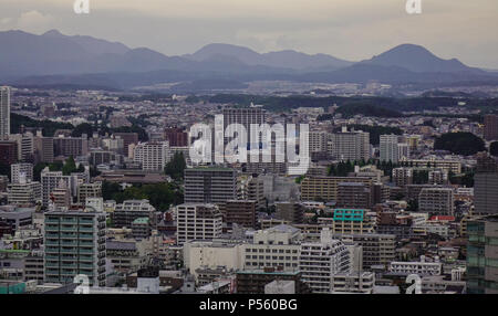 Sendai (Japon) - Octobre 3, 2017. Vue aérienne de Sendai, Japon. Sendai est la capitale de la préfecture de Miyagi, la plus grande ville de la région du Tohoku. Banque D'Images