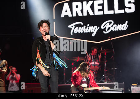 L'hôte Arkells Rally dans leur ville natale de Hamilton (Ontario) Banque D'Images