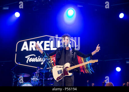 L'hôte Arkells Rally dans leur ville natale de Hamilton (Ontario) Banque D'Images