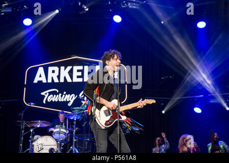 L'hôte Arkells Rally dans leur ville natale de Hamilton (Ontario) Banque D'Images