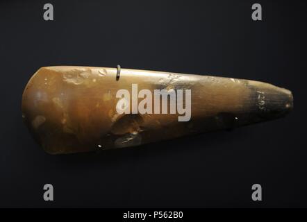 Flint ax de pierre. Néolithique. Du Danemark. Musée national du Danemark. Copenhague. Le Danemark. Banque D'Images
