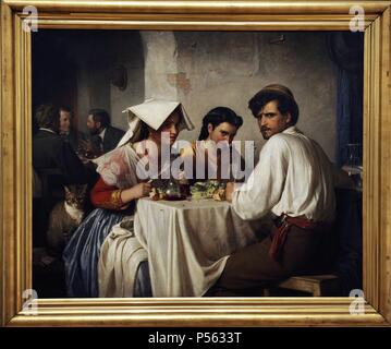 Carl Heinrich Bloch (1834-1890). Peintre danois. Dans un roman d'Osteria, 1966. Musée national d'art de Copenhague. Le Danemark. Banque D'Images