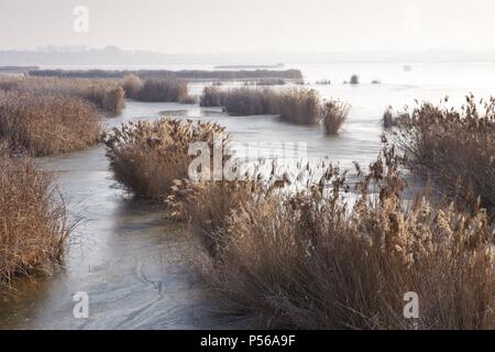 Ivars Lake en hiver. Domaine de ? ? L'intérêt naturel. Province de Lleida. L'Espagne. Banque D'Images