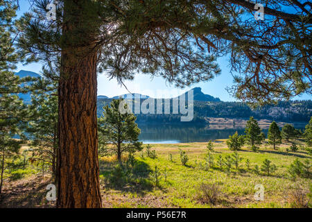 Williams Creek Reservoir dans le San Juan Mountains près de Pagosa Springs, Colorado, États-Unis Banque D'Images