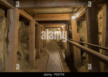 À l'intérieur de la mine Hazel-Atlas à Black Diamond Regional Preserve. Banque D'Images