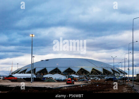 Arène de Samara, Russie - Avril 2018 : Coupe du monde de football 2018 construction du stade. Disposition des territoires voisins. Banque D'Images