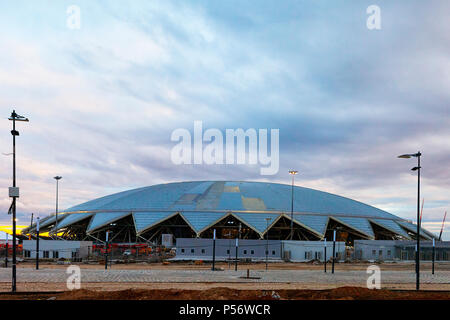 Arène de Samara, Russie - Avril 2018 : Coupe du monde de football 2018 construction du stade. Disposition des territoires voisins. Banque D'Images