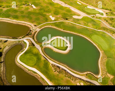 Par 3'île verte entourée d'eau Banque D'Images