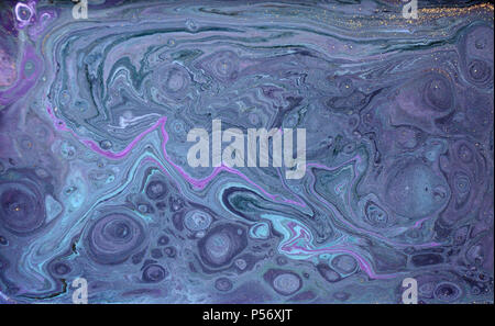 En résumé fond acrylique. Le persillage bleu texture de l'oeuvre. Modèle d'Agate Banque D'Images