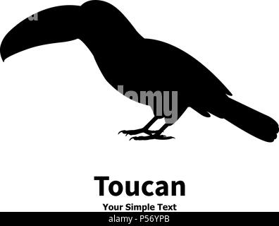 Debout sur le terrain d'ossature toucan Illustration de Vecteur