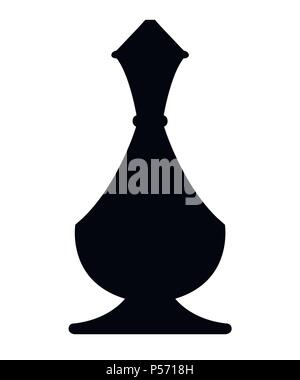 Silhouette noire. Belle verseuse. Verseuse d'eau classique arabe. Vector illustration style plat. Isolé sur fond blanc. Illustration de Vecteur