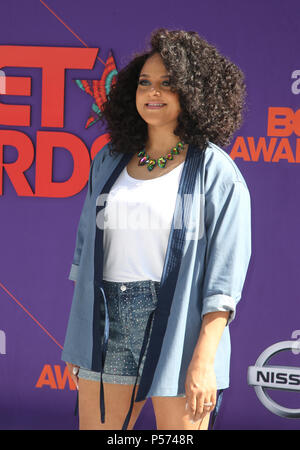 Los Angeles, CA, USA. 24 Juin, 2018. Marsha Ambrosius, au BET Awards 2018 - Les arrivées à la Microsoft Theatre de Los Angeles, Californie le 24 juin 2018. Credit : MediaPunch Inc/Alamy Live News Banque D'Images