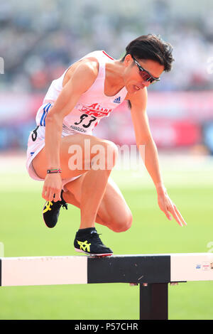 Ishin Me-Life Stadium, Yamaguchi, Japon. 24 Juin, 2018. Kosei Yamaguchi, 24 juin 2018 : le Japon - 102e championnats nationaux d'Athlétisme 3000m steeple Hommes au stade final Ishin Me-Life, Yamaguchi, Japon. Credit : YUTAKA/AFLO SPORT/Alamy Live News Banque D'Images