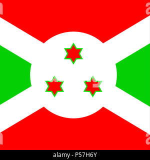 Drapeau national officiel du Burundi Banque D'Images