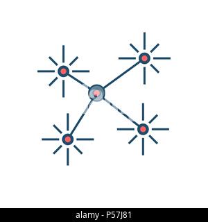 La décentralisation l'icône vecteur plate. Isolé sur fond blanc. Télévision à la mode Style. Illustration de Vecteur