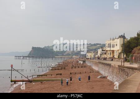 L'avis de Teignmouth, une résidence typique de la côte anglaise, dans le sud du Devon Banque D'Images