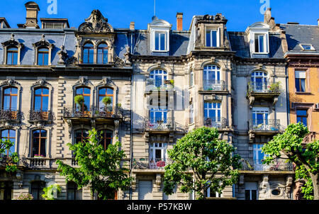 Strasbourg wilhelmien, immeubles d'habitation,19e siècle, quartier Neustadt, Alsace, France, Europe, Banque D'Images