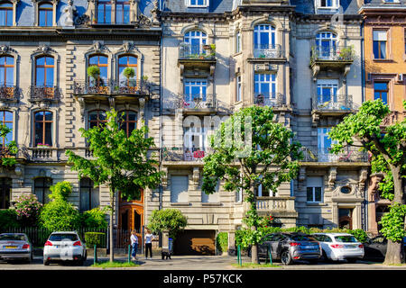 Strasbourg wilhelmien, immeubles d'habitation,19e siècle, quartier Neustadt, Alsace, France, Europe, Banque D'Images