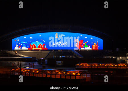 Arène de Kazan, Russie - 6 mai 2018 : Coupe du Monde 2018. À ce stade de football seront joués les meilleures équipes du football mondial. Banque D'Images