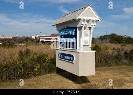 Panneau d'entrée Barefoot Landing North Myrtle Beach SC USA Banque D'Images