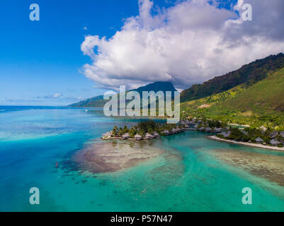 Intercontinental Resort Moorea, Moorea, Polynésie Française, Pacifique Sud Banque D'Images