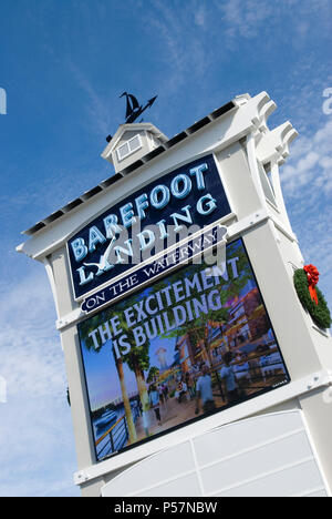 Barefoot Landing signe à North Myrtle Beach SC USA Banque D'Images