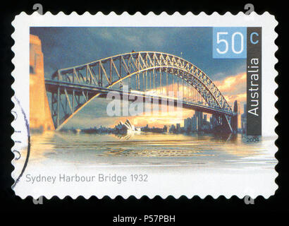 L'AUSTRALIE - circa 2004 : un timbre-poste utilisé à partir de l'Australie, représentant une image de Pont du Port de Sydney en Australie, vers 2004. Banque D'Images