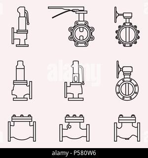 Vannes icon set. Fine ligne vector Illustration de Vecteur