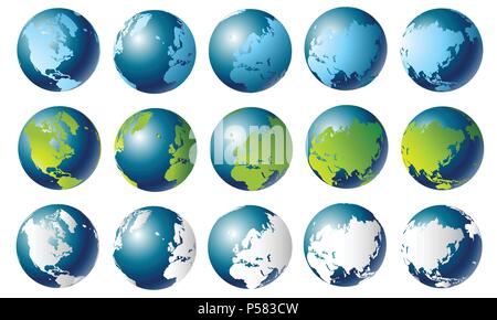 Globes terrestre Illustration de Vecteur