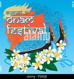 Heureux Onam festival de l'Inde du Sud Kerala Illustration de Vecteur