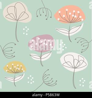 Motif floral transparent, fond de printemps Illustration de Vecteur