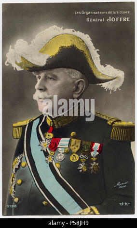 Le Maréchal Joseph Jacques Césaire Joffre (1852-1931), général français et commandant en chef des Forces françaises au cours de la Première Guerre mondiale, Portrait, 1918 Banque D'Images